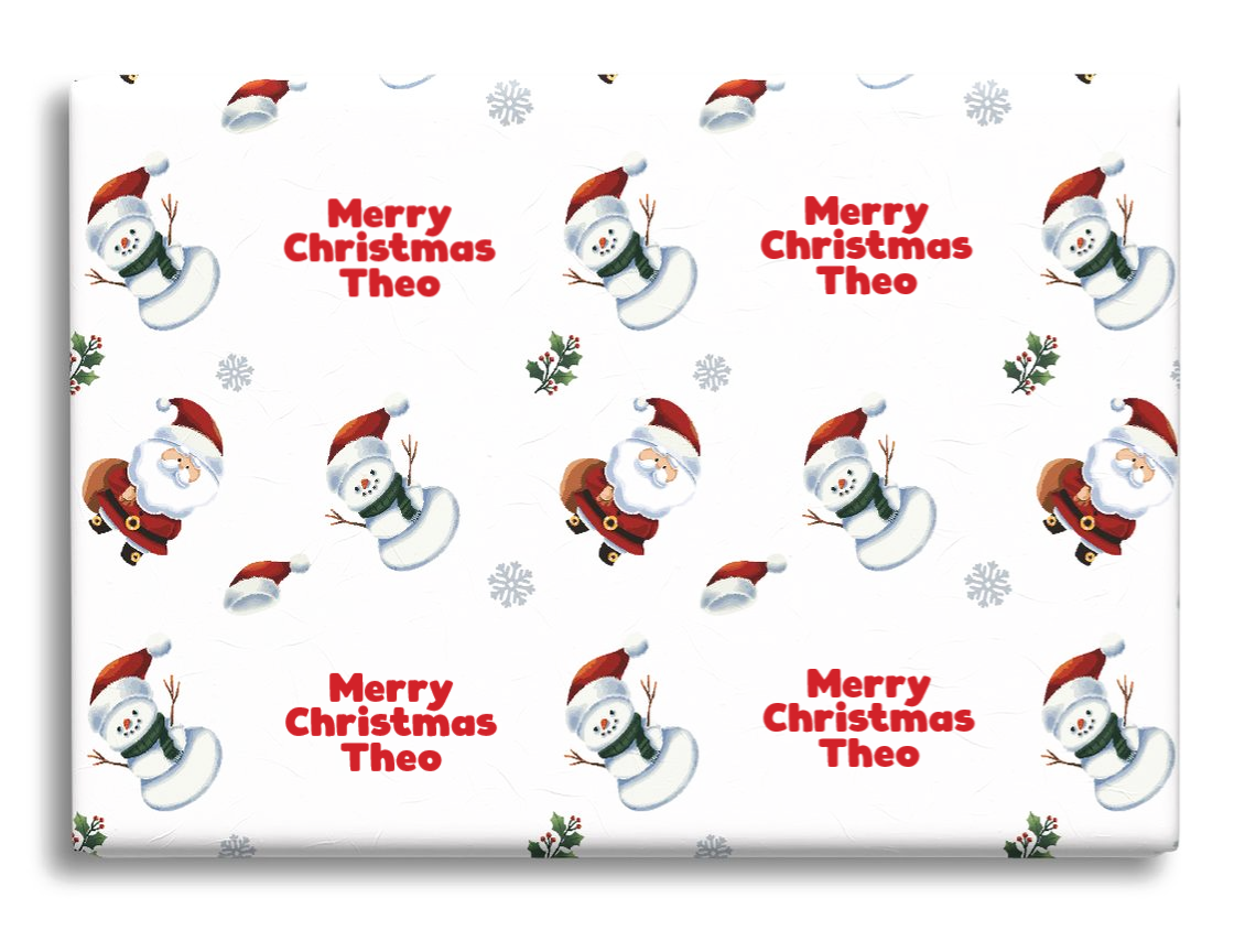 Santa and Snowmen
